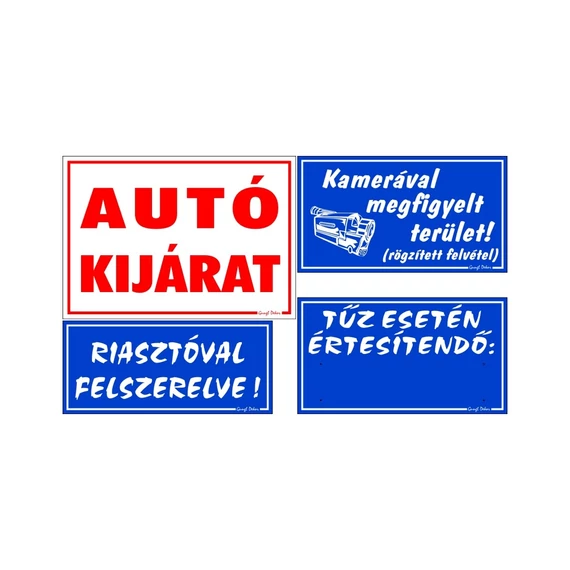 A1 típusú Intézményi figyelmeztető csomag 4 db - os tábla/matrica szett - több színben