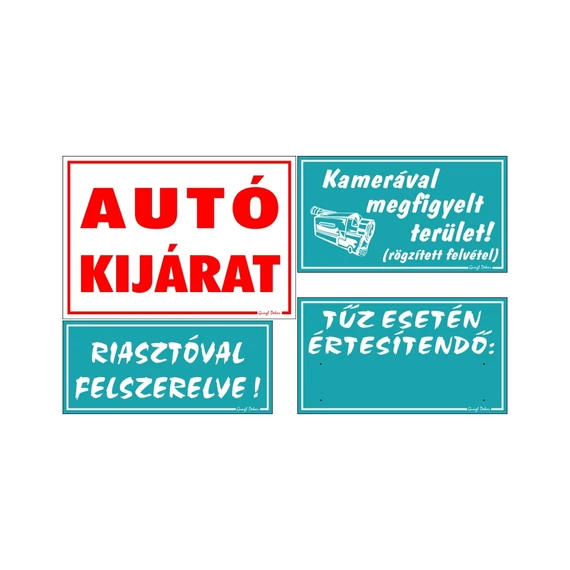 A1 típusú Intézményi figyelmeztető csomag 4 db - os tábla/matrica szett - több színben