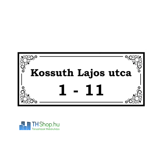 Utcanév tábla (fém vagy UV álló műanyag)