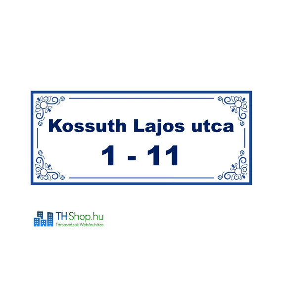 Utcanév tábla (fém vagy UV álló műanyag)