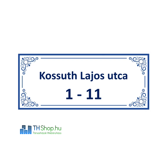 Utcanév tábla (fém vagy UV álló műanyag)