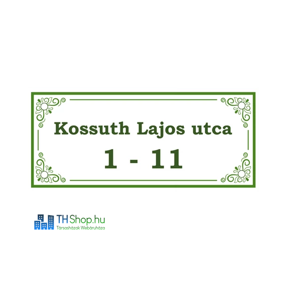 Utcanév tábla (fém vagy UV álló műanyag)