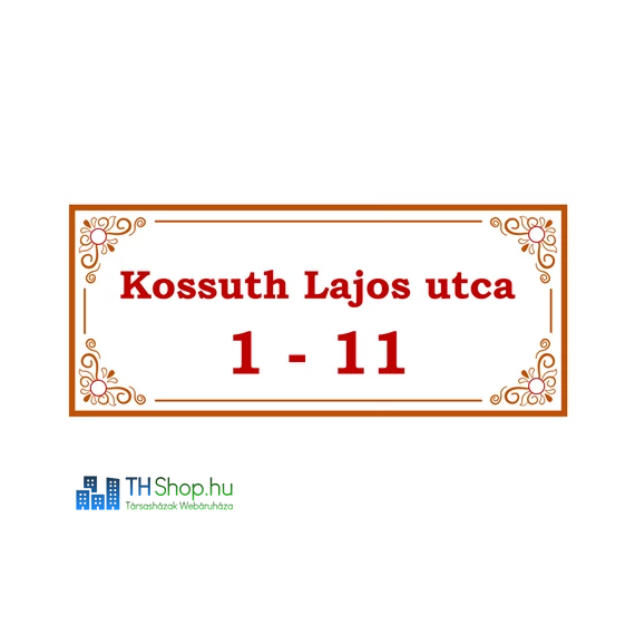 Utcanév tábla (fém vagy UV álló műanyag)