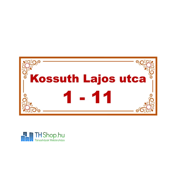 Utcanév tábla (fém vagy UV álló műanyag)