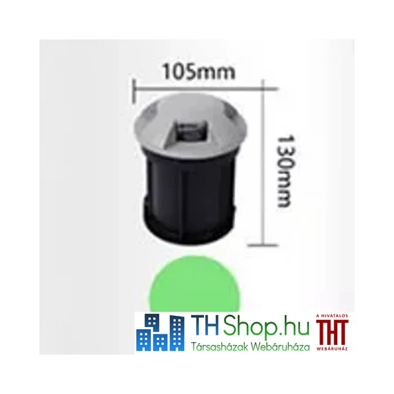 THS Taposólámpa LED 8w zöld IP67 szürke Ø105x130mm